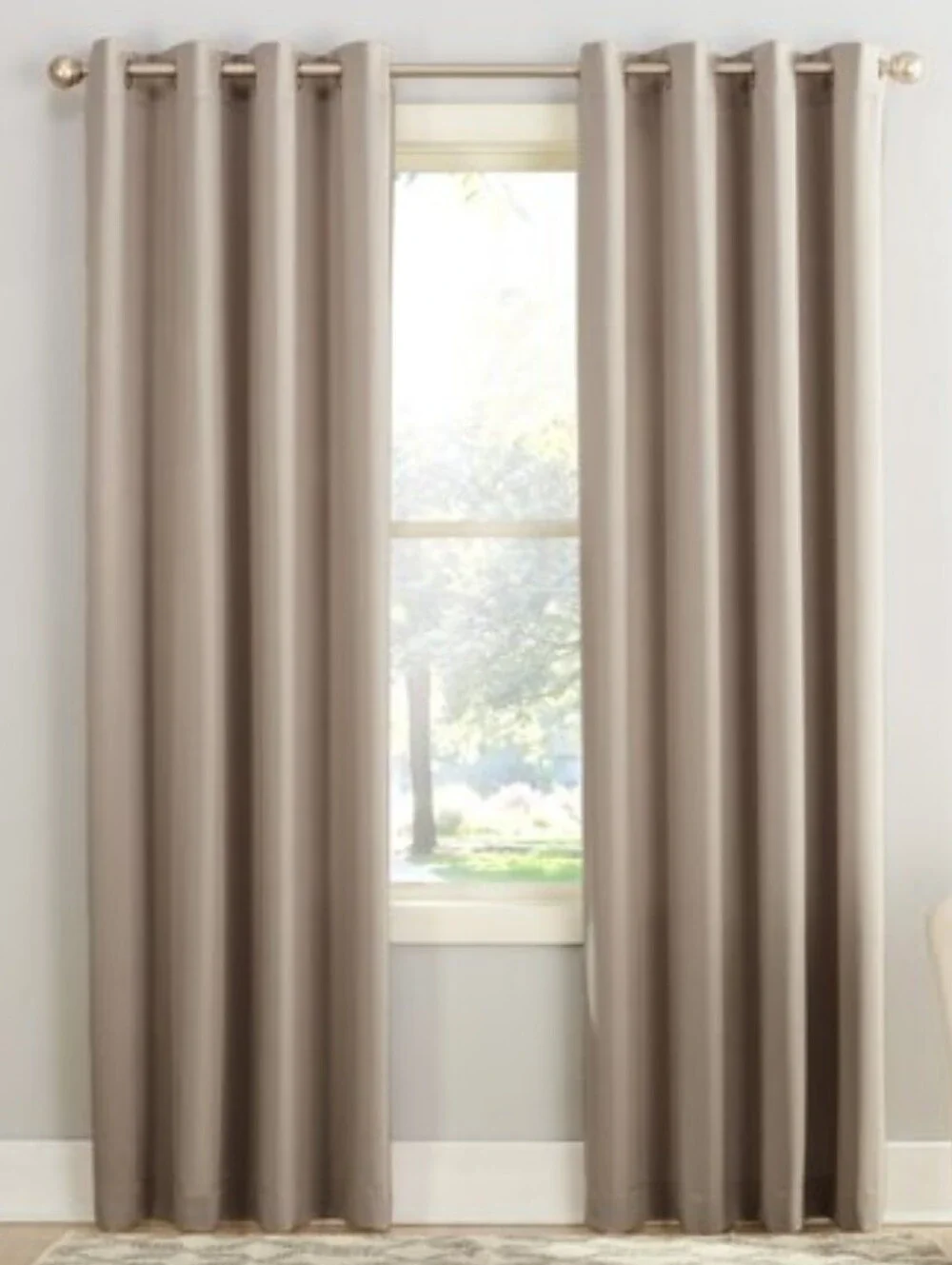 Lichtenberg Beige Grommet Blackout Curtain Panel - Set of 2 54 X 63